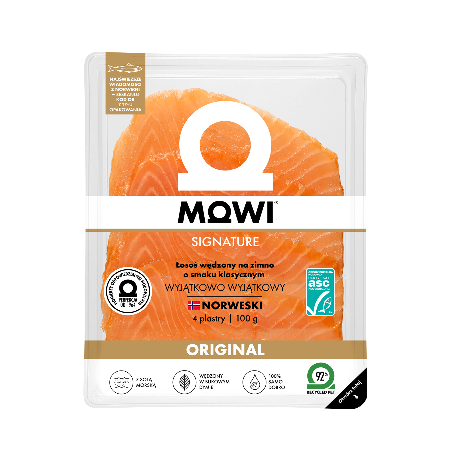MOWI SIGNATURE Łosoś wędzony na zimno – 4 plastry