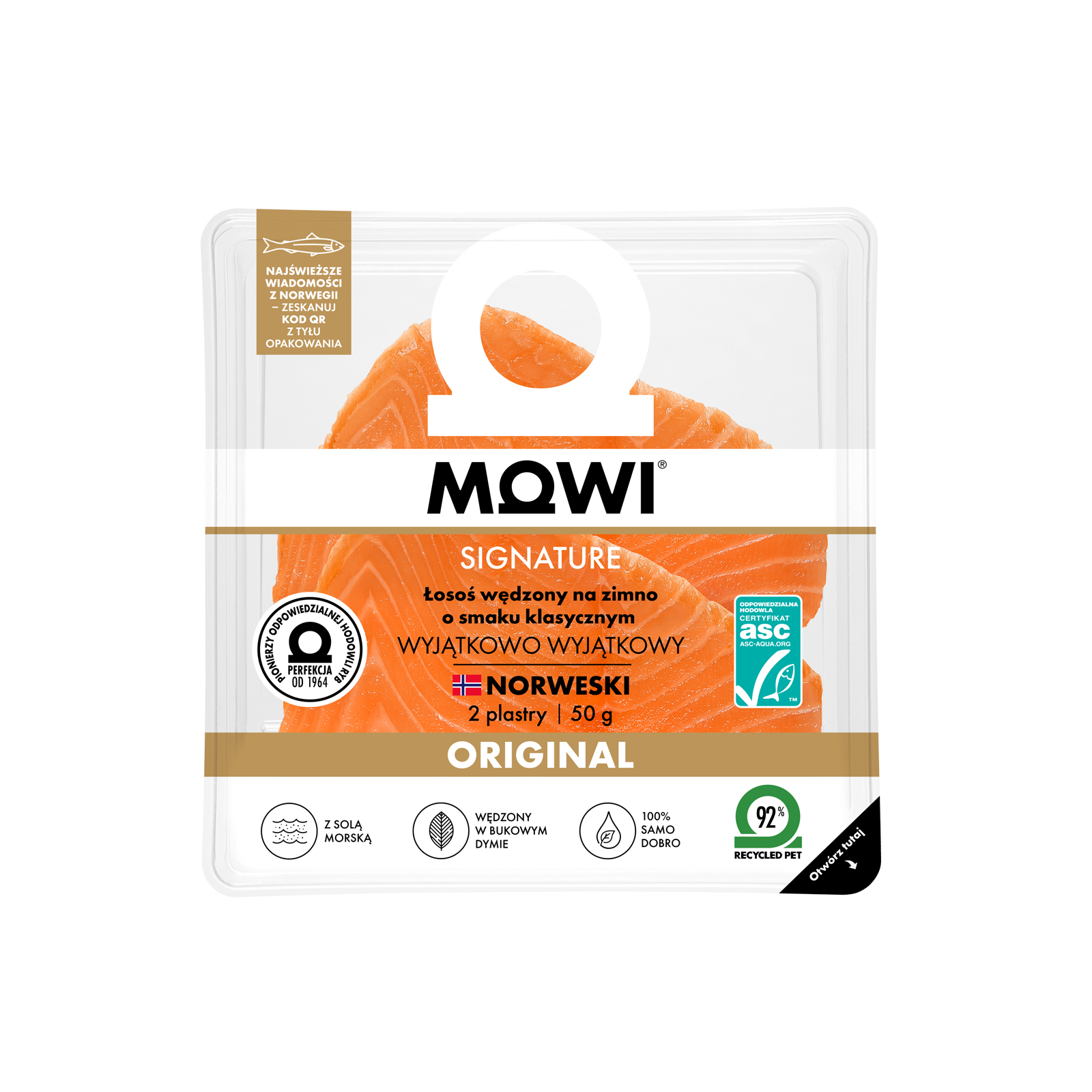 MOWI SIGNATURE Łosoś wędzony na zimno – 2 plastry