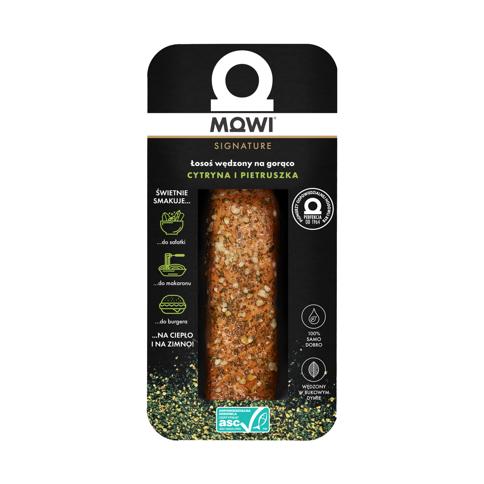MOWI SIGNATURE Łosoś wędzony na gorąco Cytryna i Pietruszka