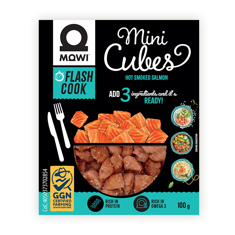 MOWI Flash Cook – kostki z łososia wędzonego na gorąco