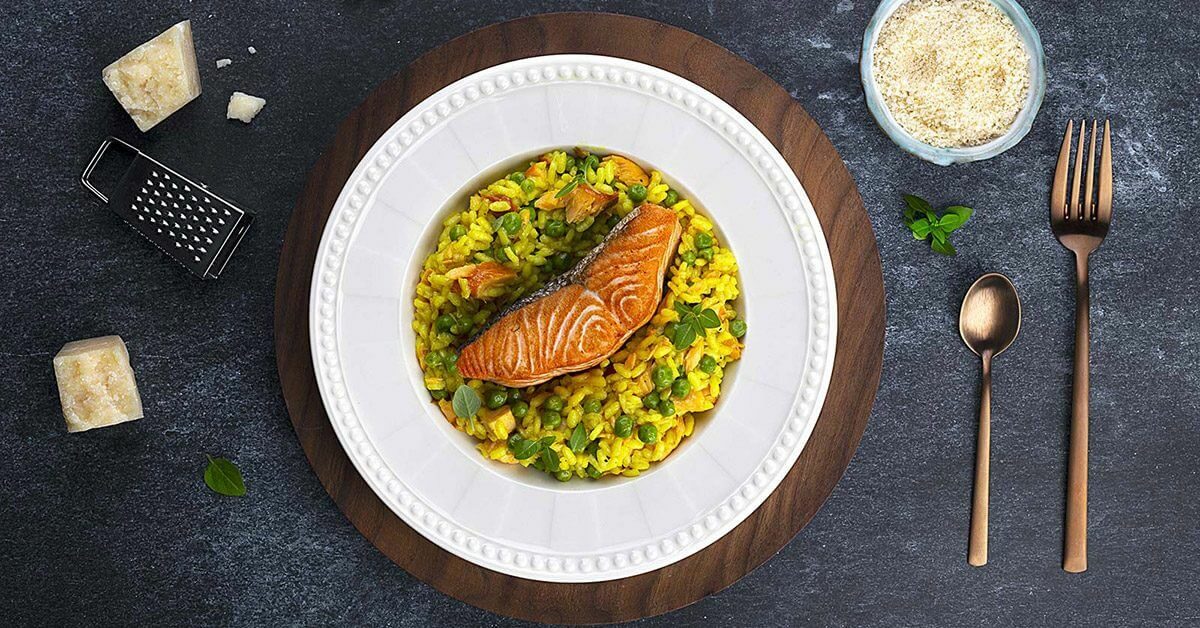 Risotto z łososiem