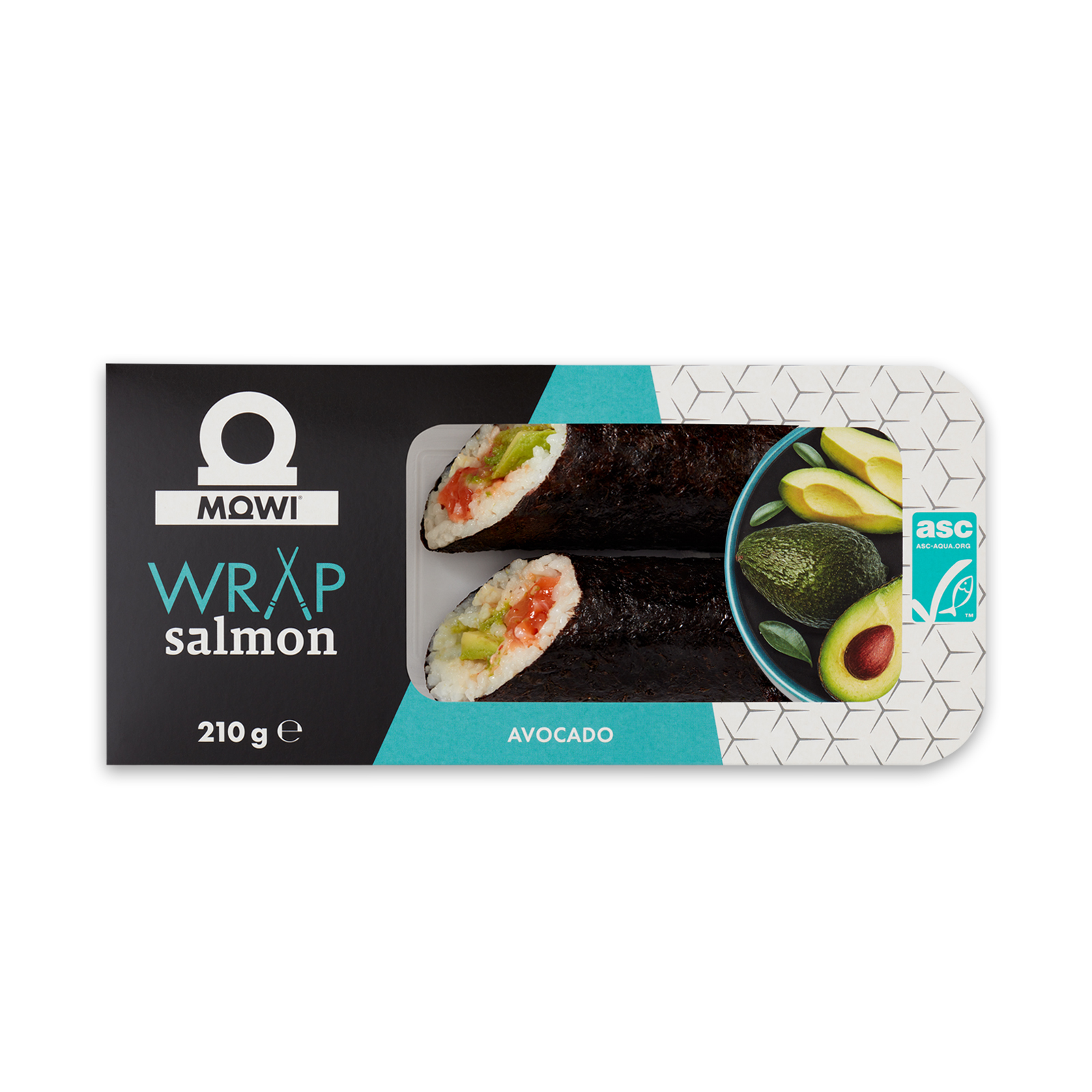 Opakowanie wrapa MOWI z łososiem i awokado o masie 210 g.